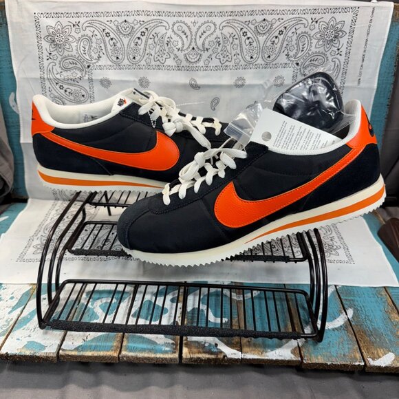 NEW Nike Cortez TXT Black Sail Muslin Safety Orange HF0263-003 Men's 12.5 - Picture 1 of 10